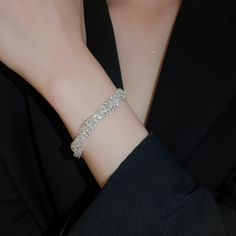 Sparkling Rhinestone Set – Necklace, Earrings & Bracelet