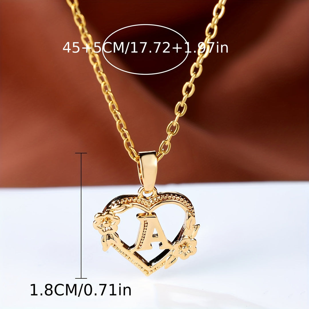 Elegant Floral Heart Pendant Necklace