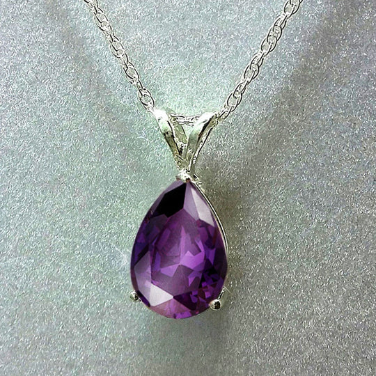 Teardrop Shaped Zirconia Pendant Necklace