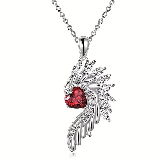 Heart & Wing Pendant Necklace