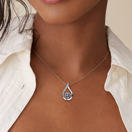 Sparkling Zirconia Droplet Necklace