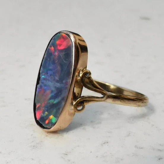 Timeless Colorful Opal Ring