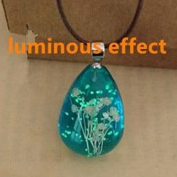 Natural Blue Flower Glass Necklace