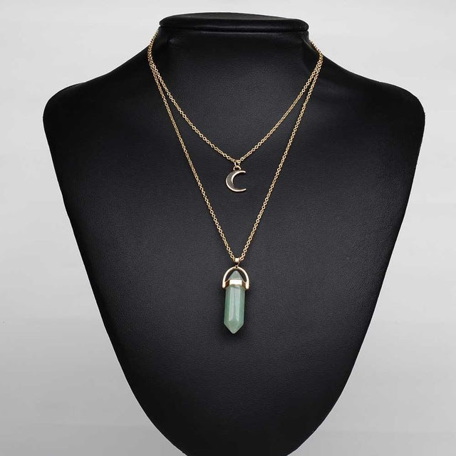 Natural Healing Crystal Moon Choker