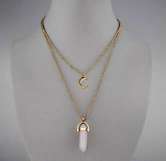 Natural Healing Crystal Moon Choker