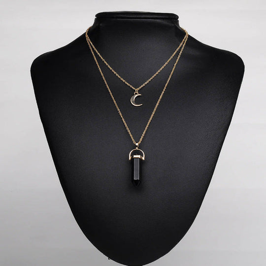 Natural Healing Crystal Moon Choker