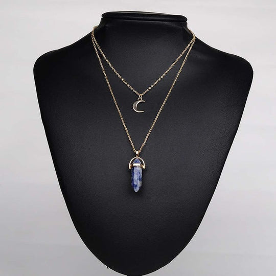 Natural Healing Crystal Moon Choker