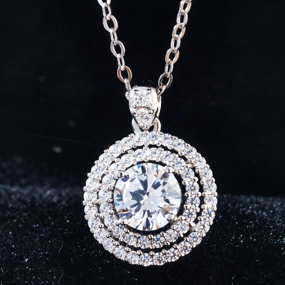 Classic Round Moissanite Pendant Necklace