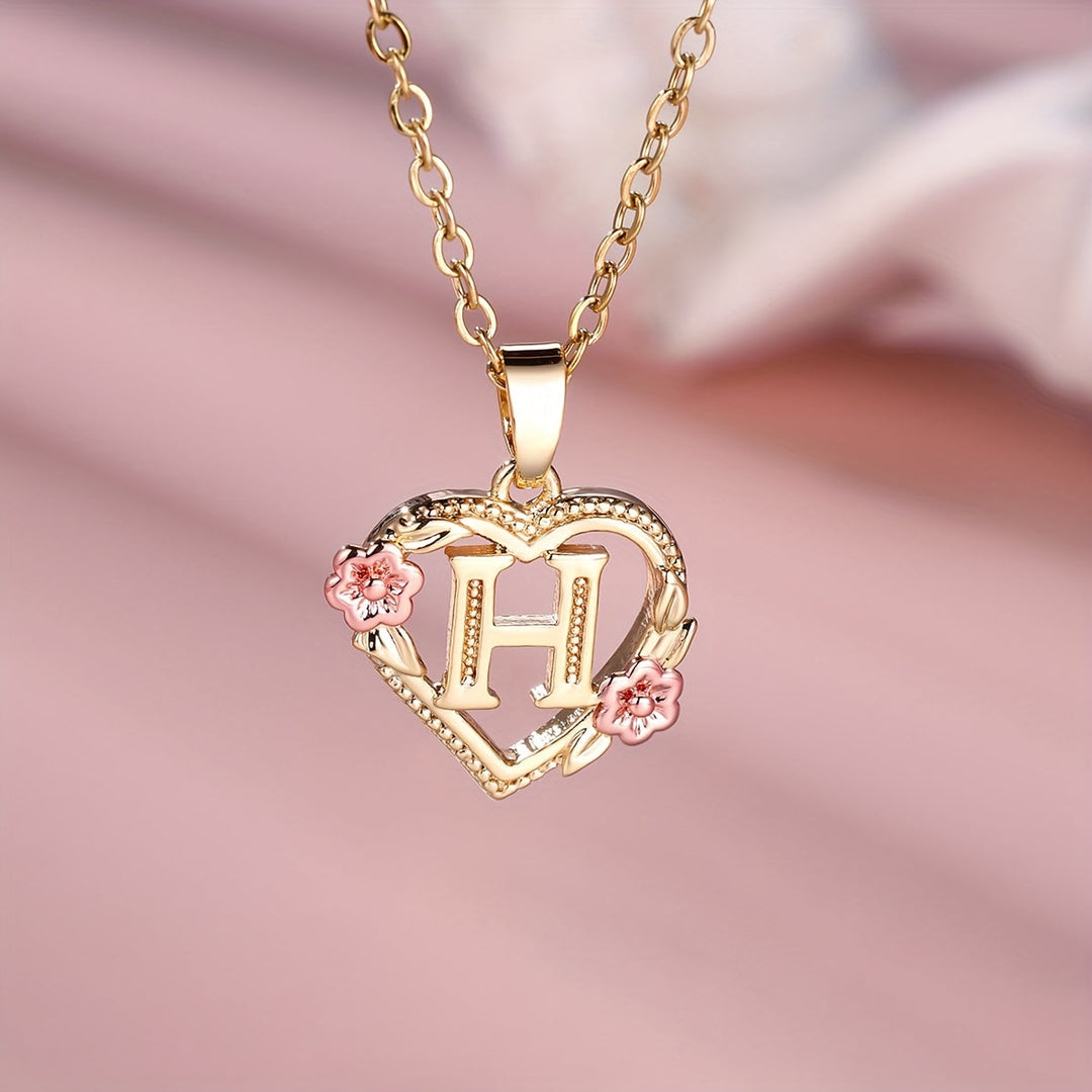 Elegant Floral Heart Pendant Necklace