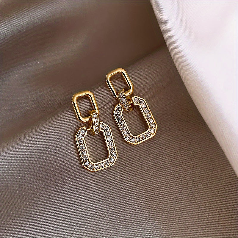 Dangle Earrings with Full Sparkling Rhinestones