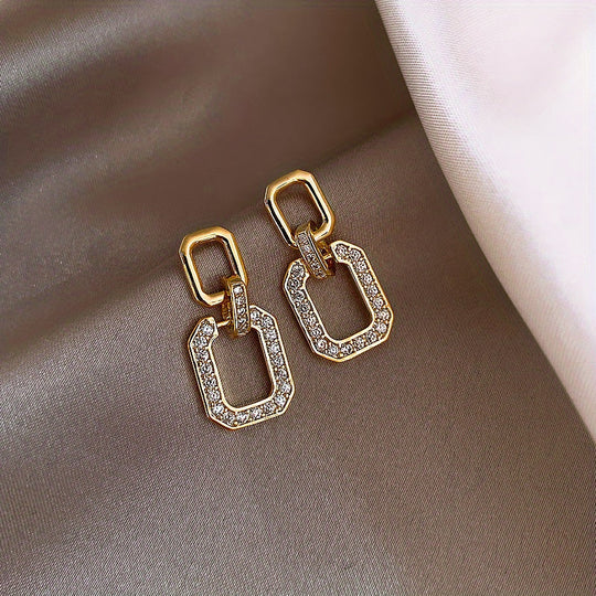 Dangle Earrings with Full Sparkling Rhinestones
