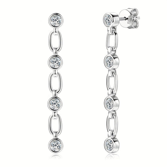 Elegant Moissanite Dangle Earrings