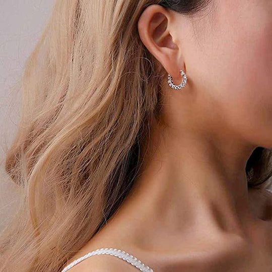 Luxury Zirconia Hoop Earrings