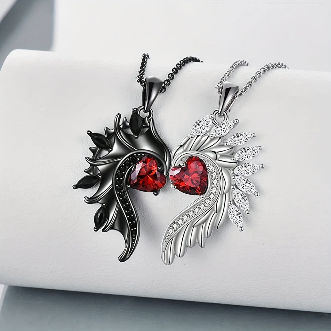 Heart & Wing Pendant Necklace