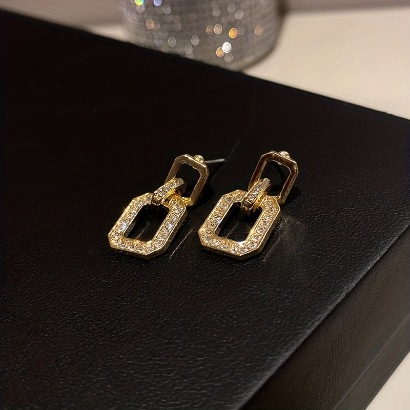 Dangle Earrings with Full Sparkling Rhinestones