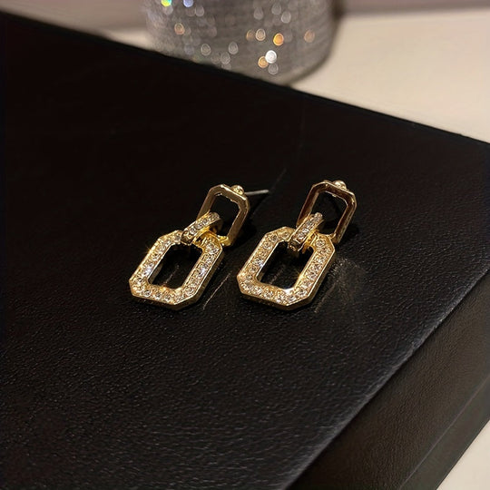 Dangle Earrings with Full Sparkling Rhinestones