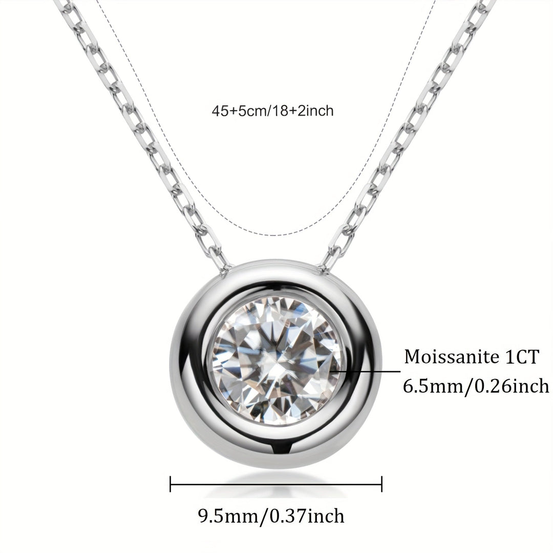 Elegant Silver Moissanite Pendant Necklace