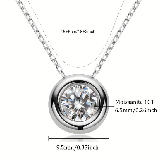 Elegant Silver Moissanite Pendant Necklace
