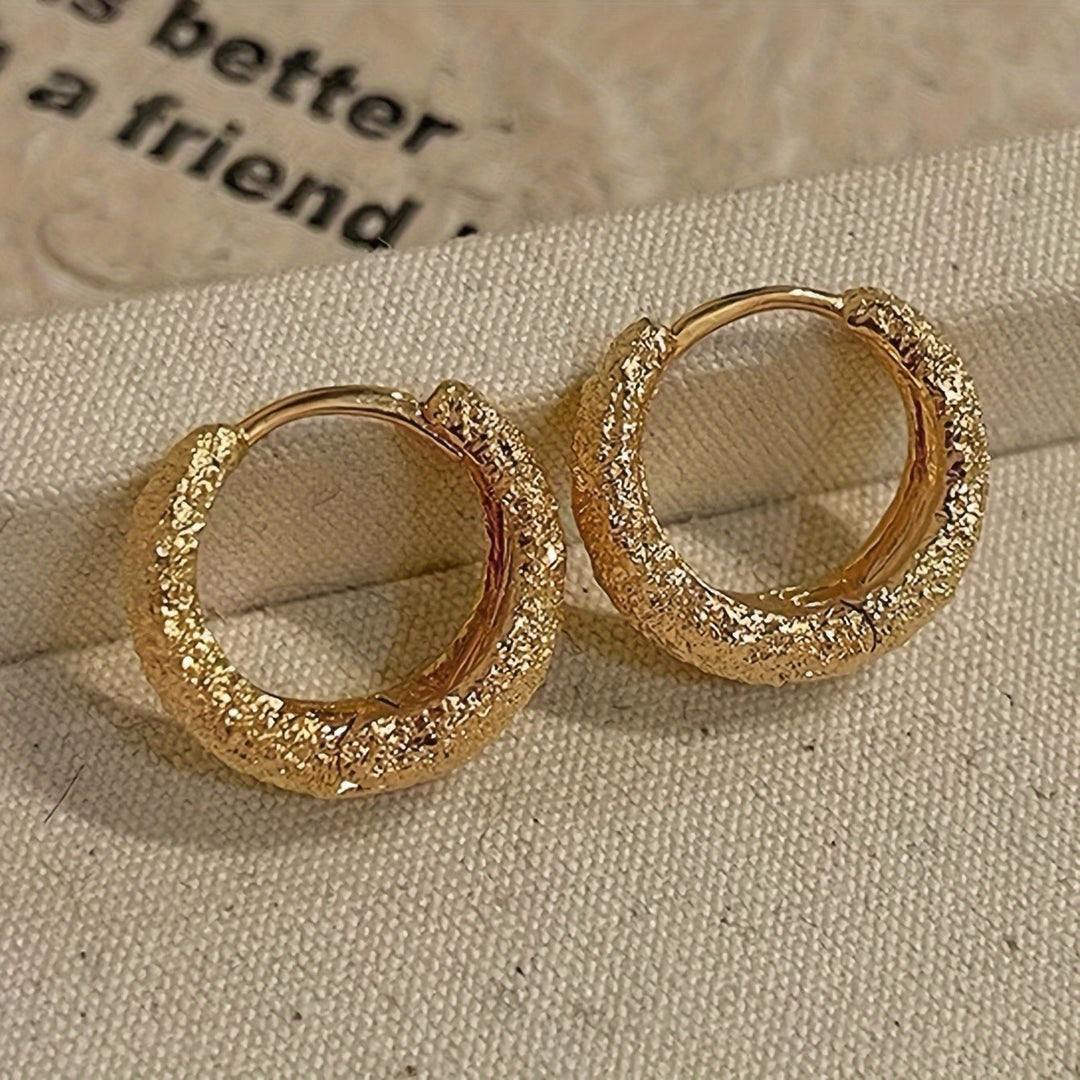 Luxurious Copper French Style Hoop Earrings