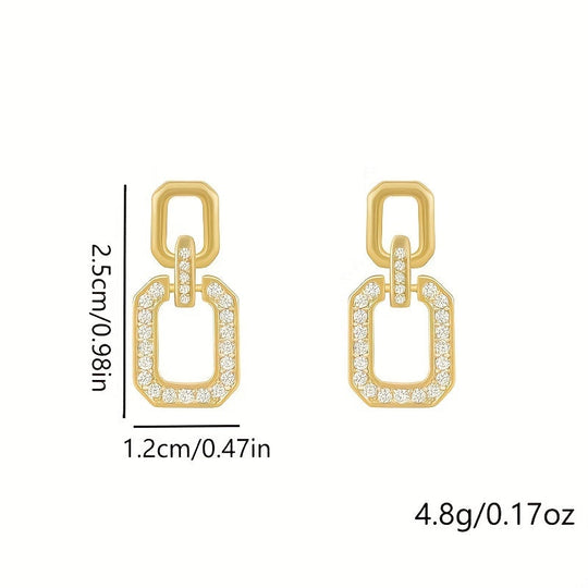 Dangle Earrings with Full Sparkling Rhinestones