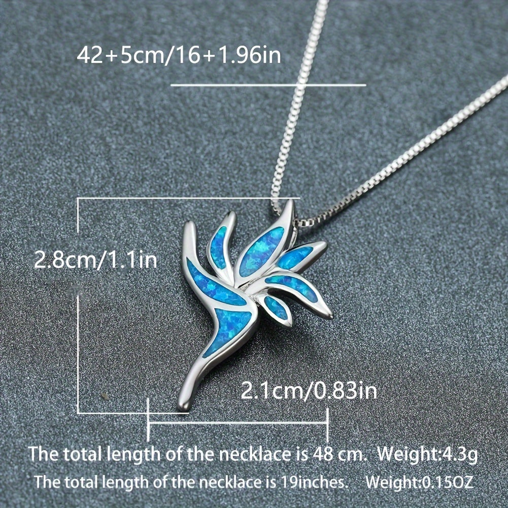 Fashionable Opal Torch Long Necklace