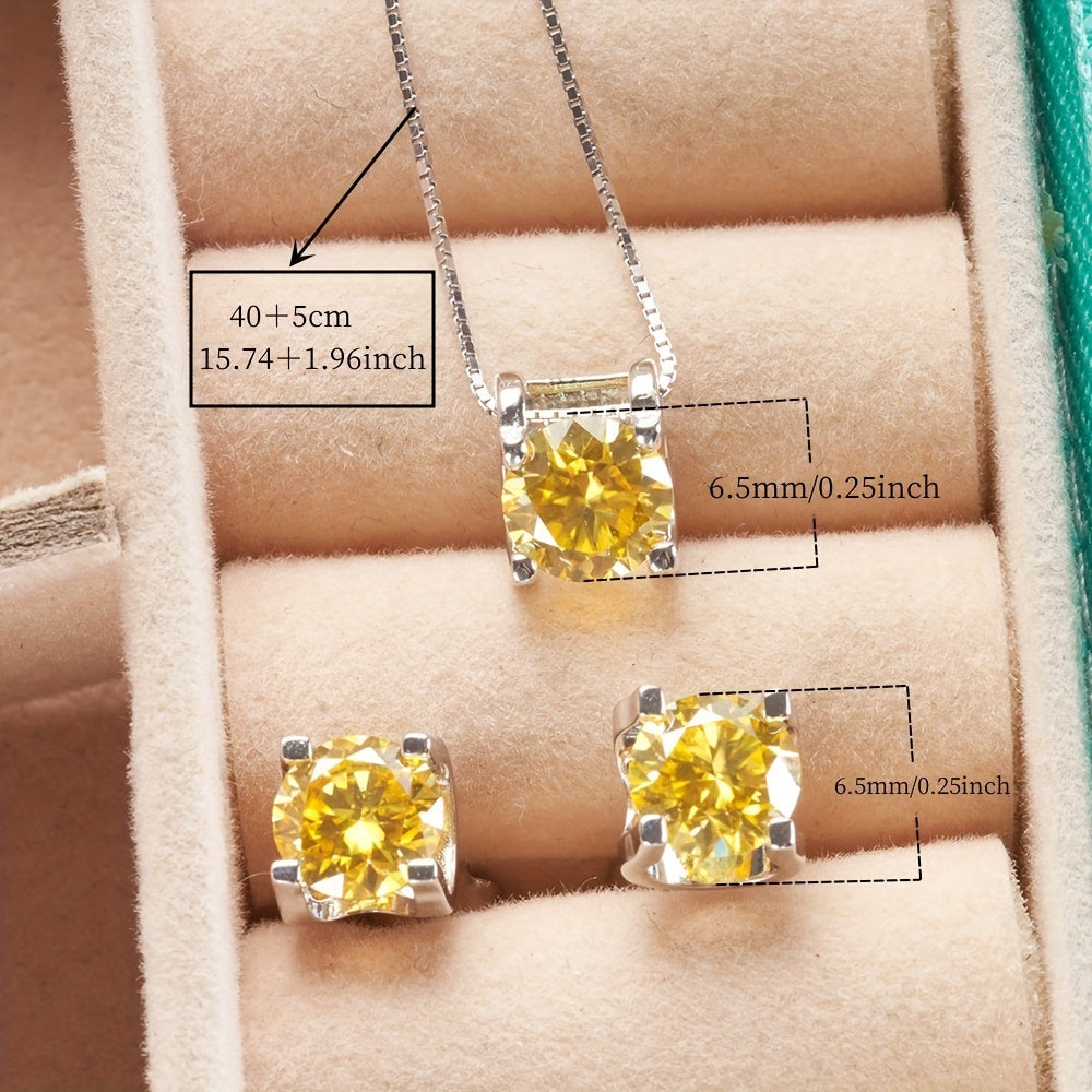 3pcs Moissanite Stud Earrings Set