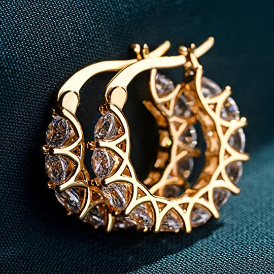 Luxury Zirconia Hoop Earrings