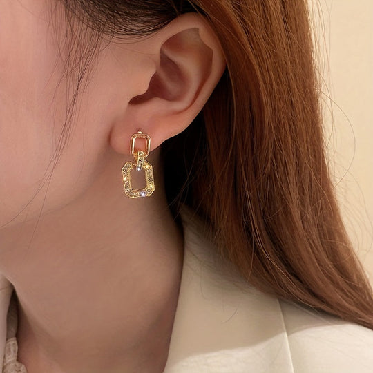 Dangle Earrings with Full Sparkling Rhinestones