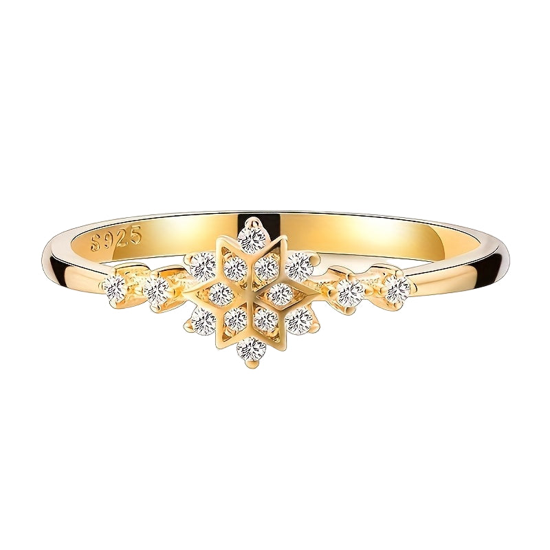 Luxury Zirconia Snowflake Ring
