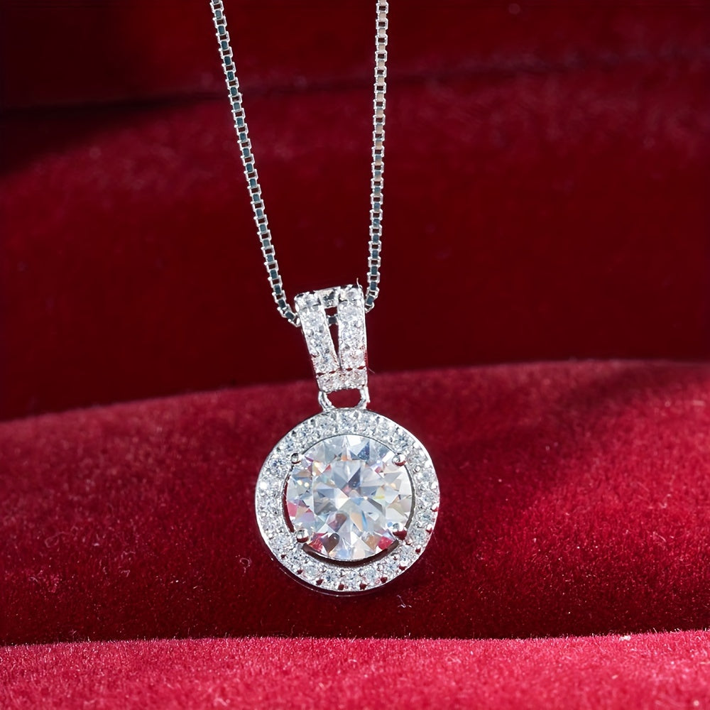 Round Moissanite Pendant Necklace