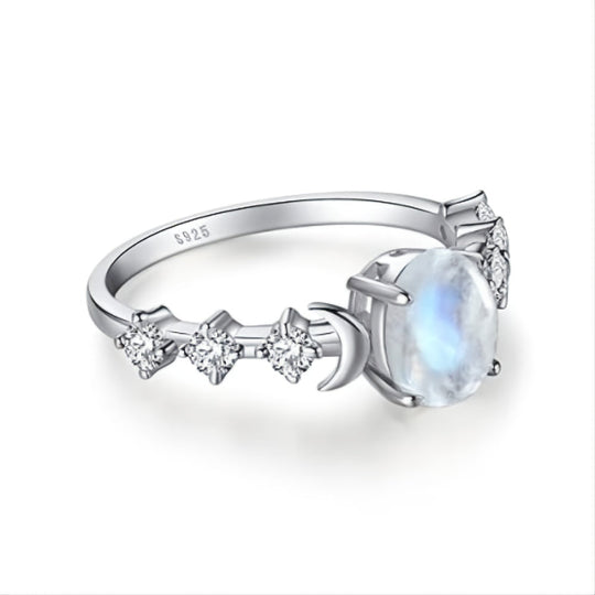 Genuine Moonstone Silver Ring