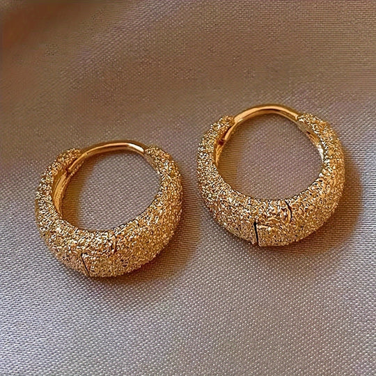 Luxurious Copper French Style Hoop Earrings