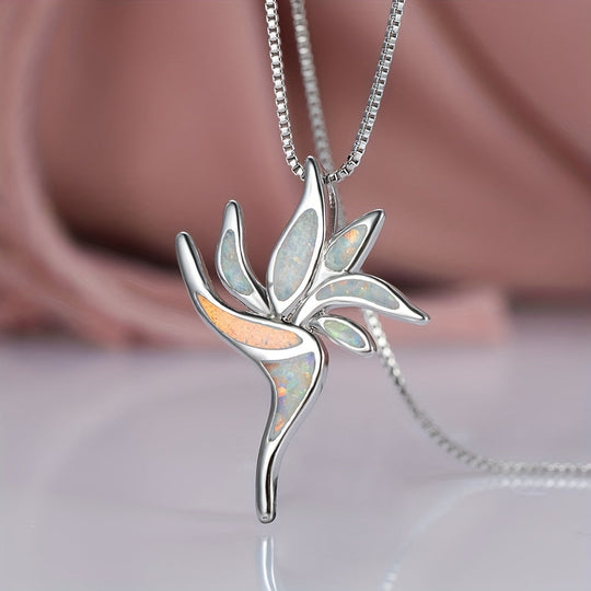 Fashionable Opal Torch Long Necklace