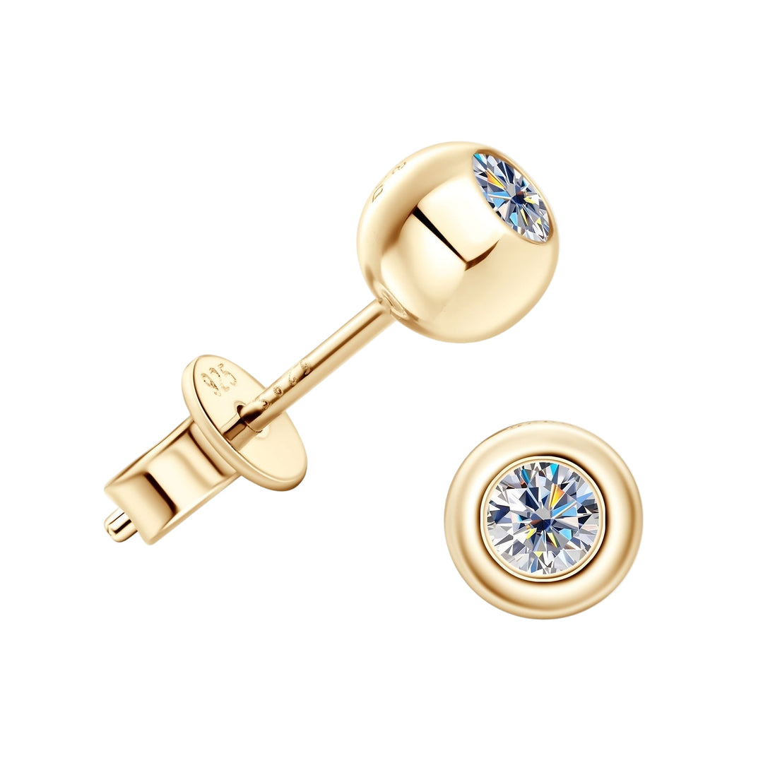 Round Moissanite Bubble Earrings
