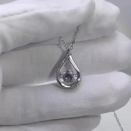 Sparkling Zirconia Droplet Necklace