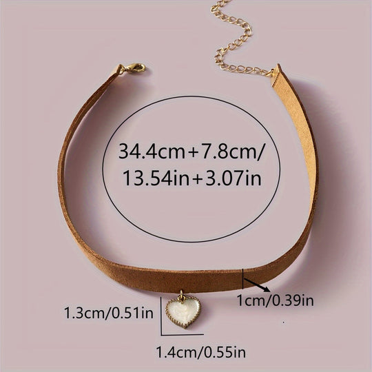 Minimalist Heart Pendant Choker