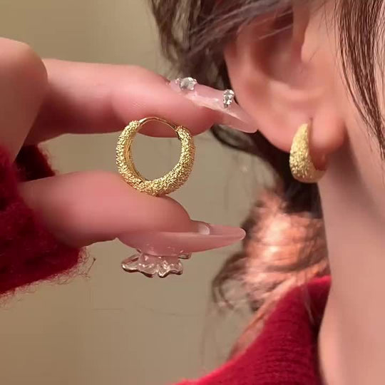 Luxurious Copper French Style Hoop Earrings