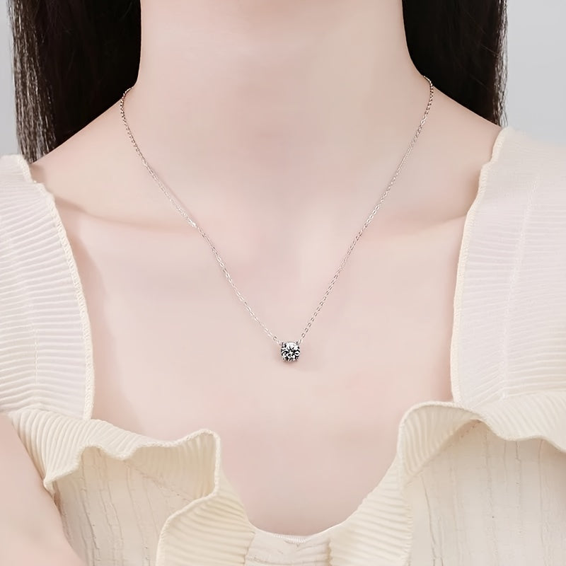 Moissanite Solitaire Pendant Necklace