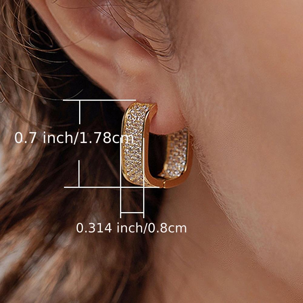 Sparkling Paved Cubic Zirconia Hoop Earrings