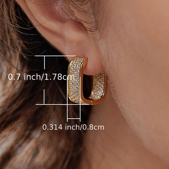 Sparkling Paved Cubic Zirconia Hoop Earrings
