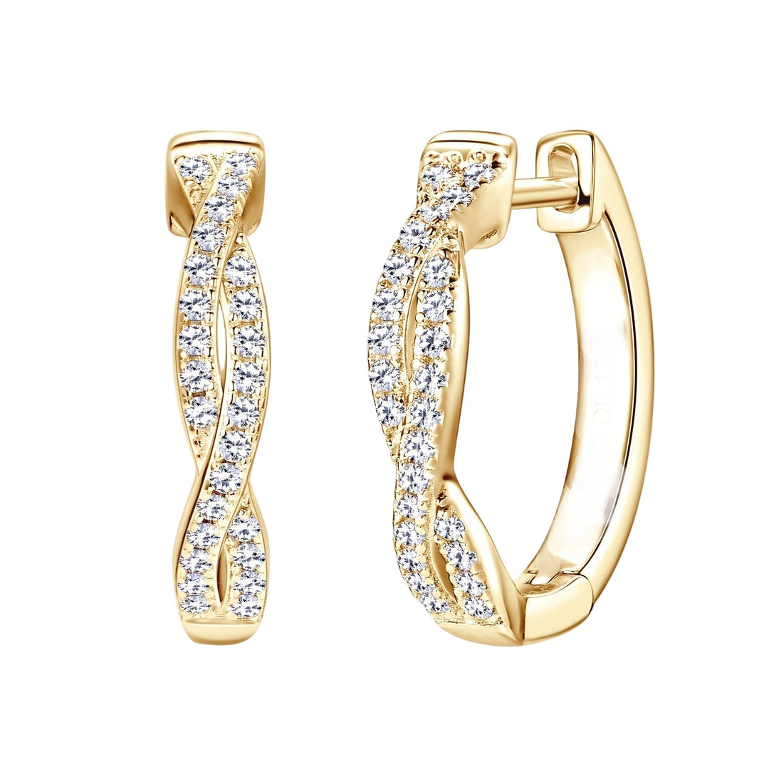 Silver Moissanite Twisted Hoop Earrings