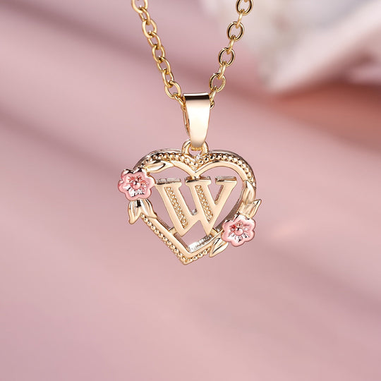 Elegant Floral Heart Pendant Necklace