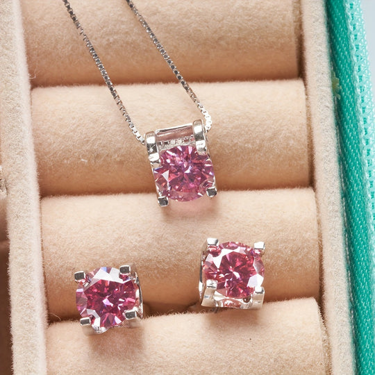 3pcs Moissanite Stud Earrings Set