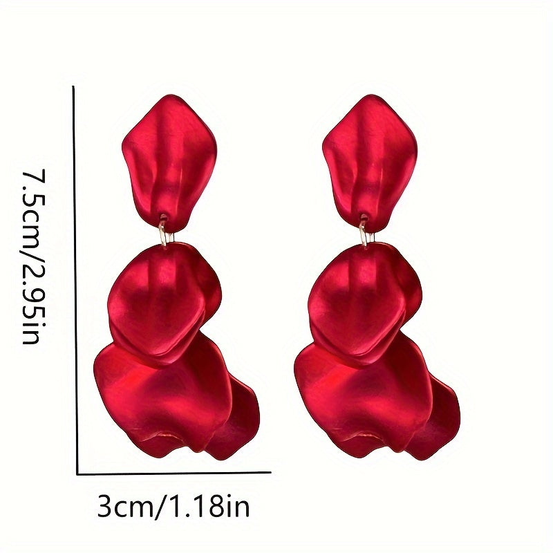 Luxury Elegant Petal Tassel Earrings