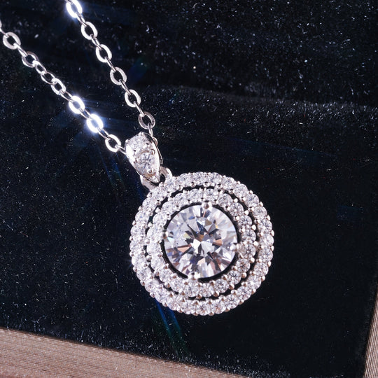 Classic Round Moissanite Pendant Necklace