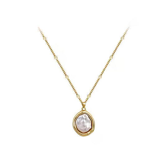Elegant Imitation Pearl Pendant Necklace