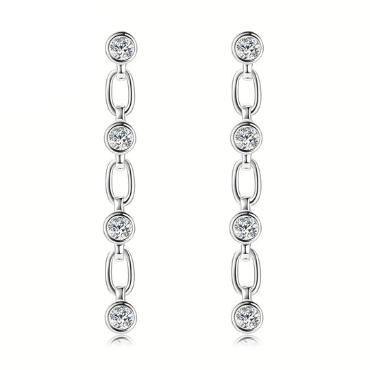 Elegant Moissanite Dangle Earrings