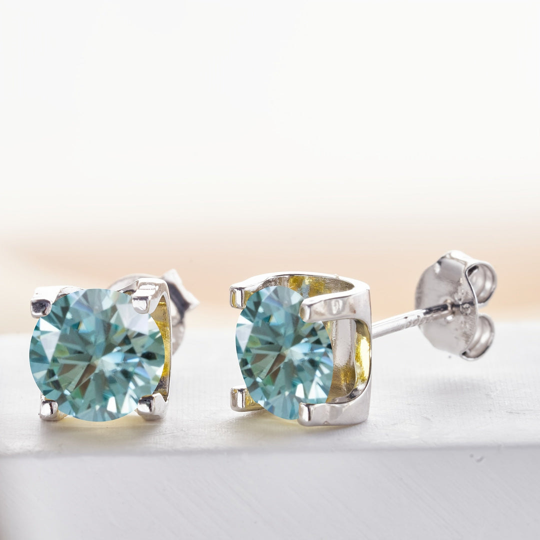 Four-Prong Moissanite Stud Earrings
