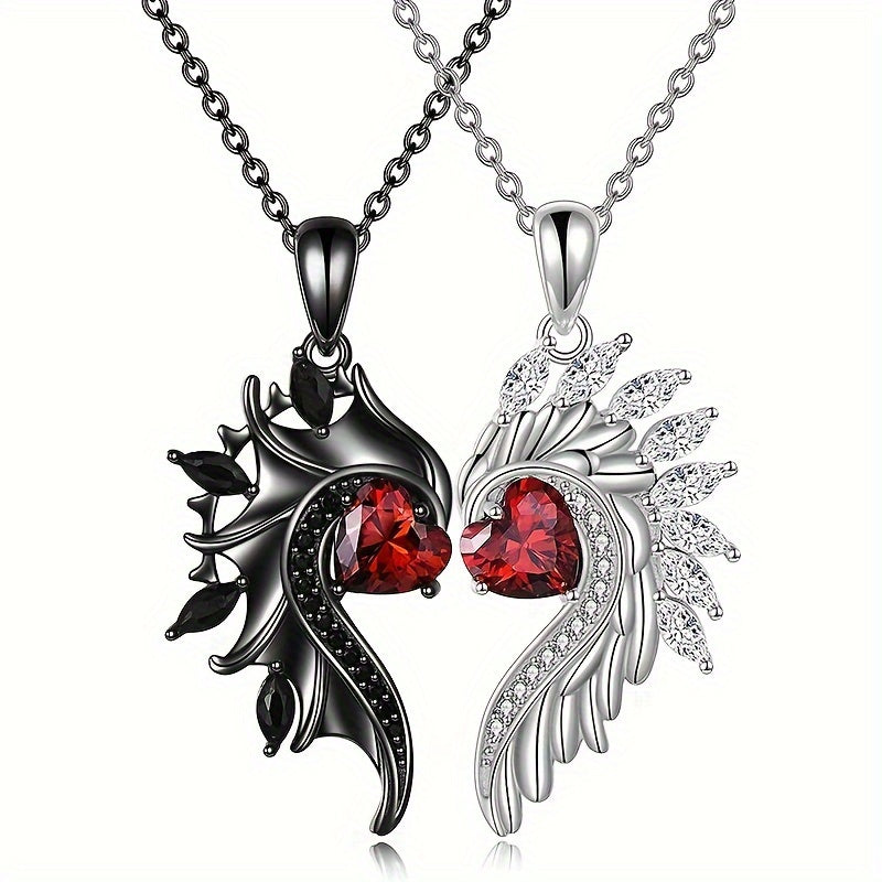 Heart & Wing Pendant Necklace