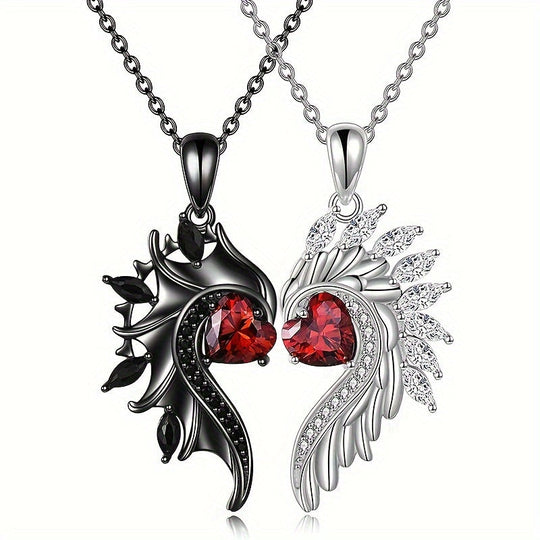 Heart & Wing Pendant Necklace